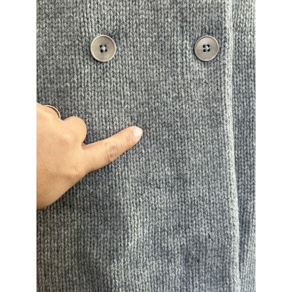 Talbots Wool Cashmere Cardigan Sweater Button Front Gray Size L Preppy - Picture 8 of 15